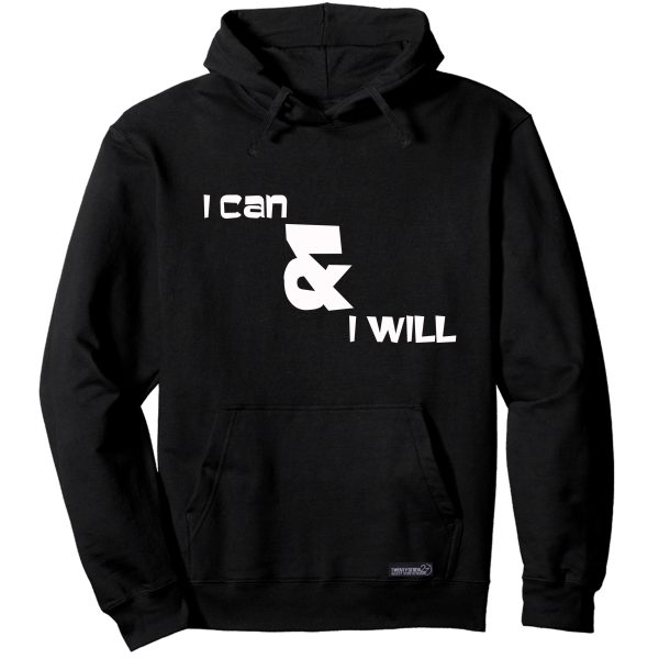 هودی مردانه 27 مدل I CAN AND I WILL کد W09 رنگ مشکی