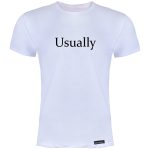 تی شرت آستین کوتاه مردانه 27 مدل Usually کد KV101 رنگ سفید