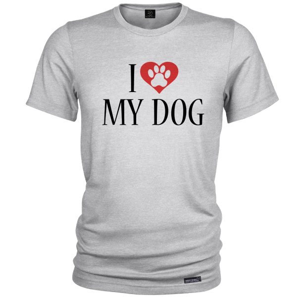 تی شرت آستین کوتاه مردانه 27 مدل I Love My Dog کد MH48