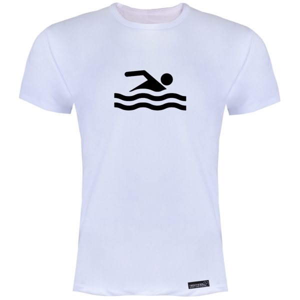 تی شرت آستین کوتاه مردانه 27 مدل شنا کد KV99 رنگ سفید