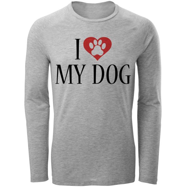 تی شرت آستین بلند مردانه 27 مدل I Love My Dog کد MH48