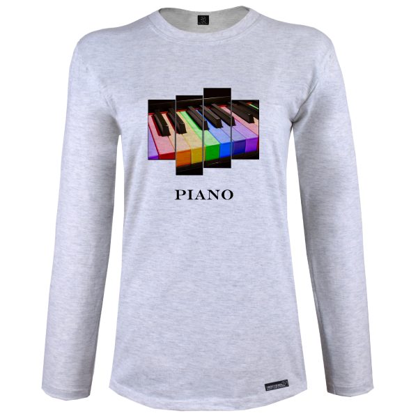 تی شرت آستین بلند زنانه 27 مدل Piano کد MH54