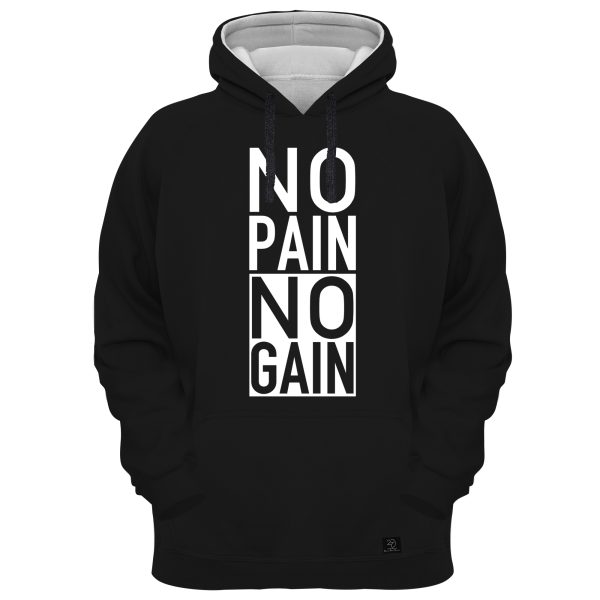 هودی مردانه 27 مدل no pain no gain کد AL31 رنگ مشکی