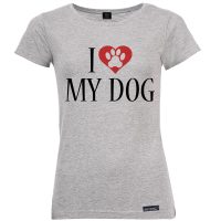 تی شرت آستین کوتاه زنانه 27 مدل I Love My Dog کد MH48
