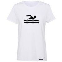 تی شرت آستین کوتاه زنانه 27 مدل شنا کد KV99 رنگ سفید