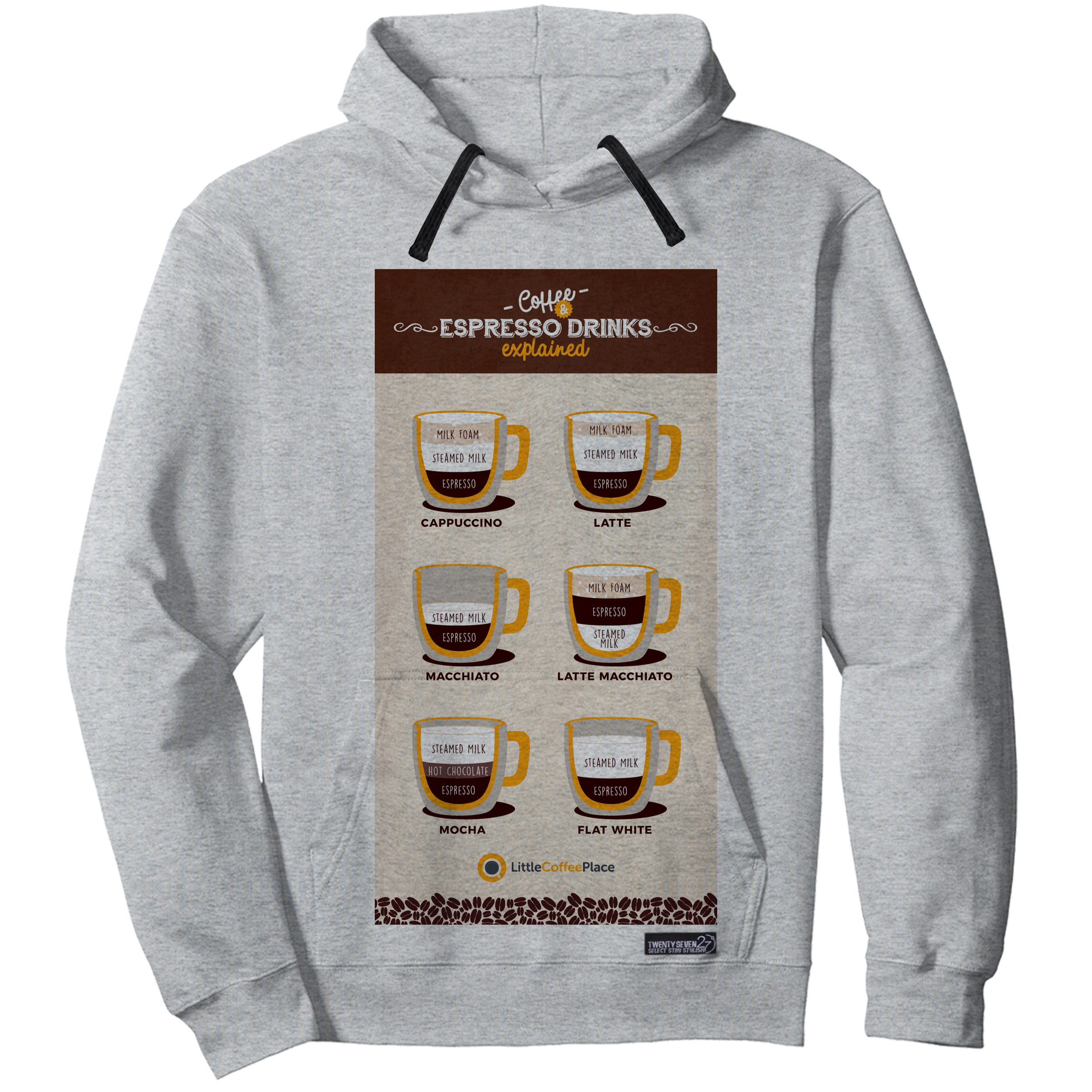 هودی مردانه 27 مدل The Difference Between Coffees کد MH1189