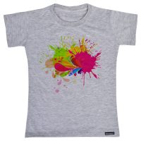 تی شرت آستین کوتاه دخترانه 27 مدل Brush Watercolor کد MH953
