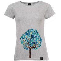 تی شرت آستین کوتاه زنانه 27 مدل درخت زیبا کد G49 رنگ سفید