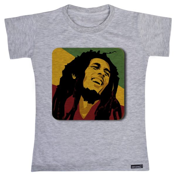 تی شرت آستین کوتاه دخترانه 27 مدل Bob Marley Color کد MH943