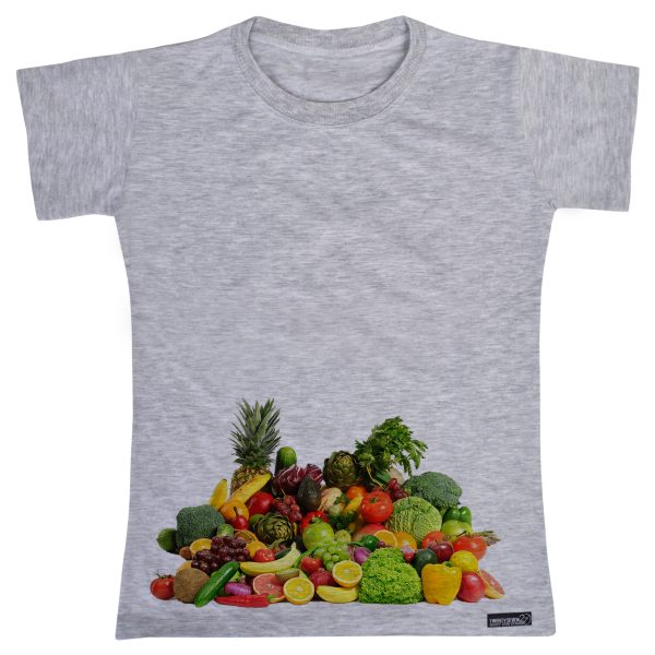 تی شرت آستین کوتاه دخترانه 27 مدل Fruit Vegetable کد MH928