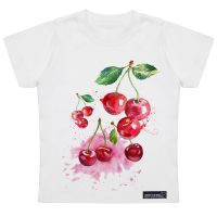 تی شرت آستین کوتاه دخترانه 27 مدل Red Cherries کد MH957