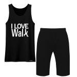 ست تاپ و شلوارک مردانه 27 مدل I Love Walk کد MH1307