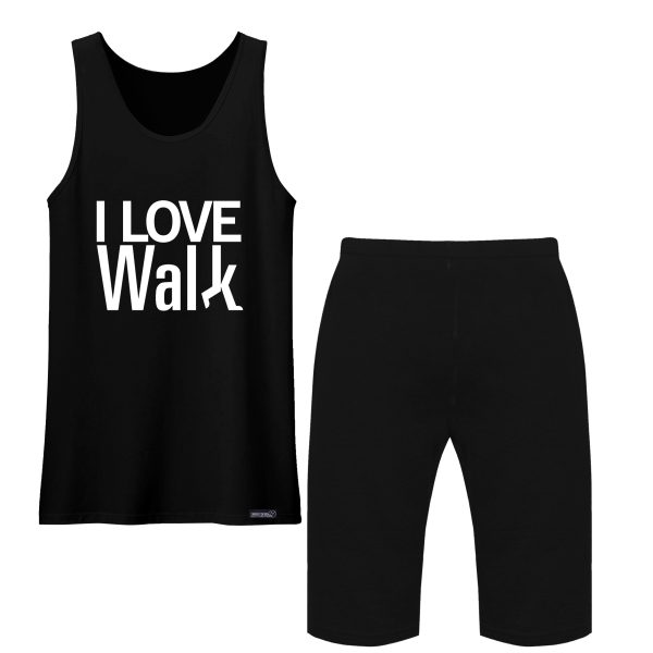 ست تاپ و شلوارک مردانه 27 مدل I Love Walk کد MH1307