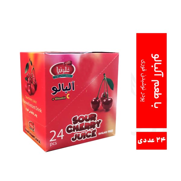 پودر شربت آلبالو فلونیا بسته 24 عددی