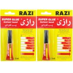چسب قطره ای رازی مدل Super Glue حجم 3 میلی لیتر بسته 2 عددی