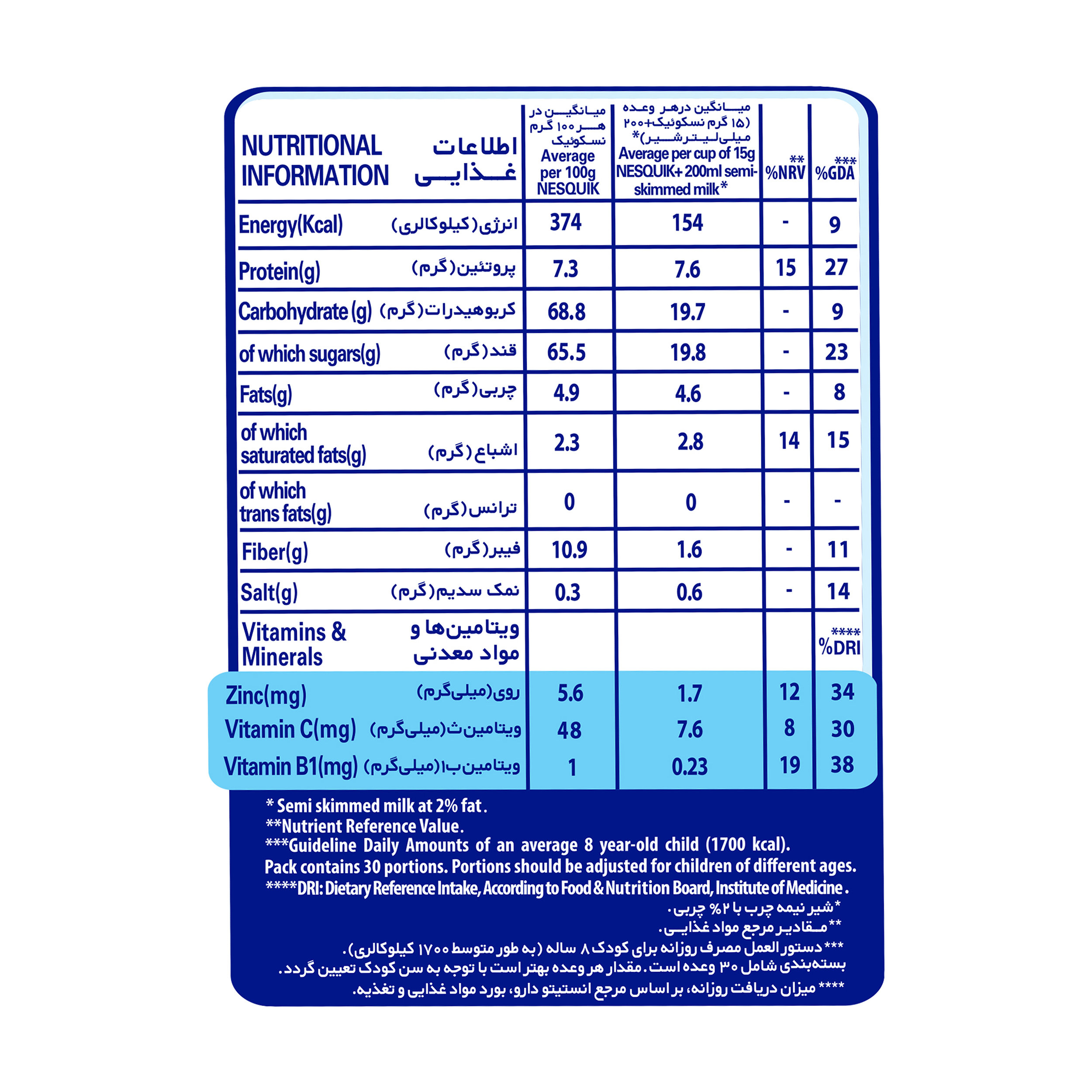 پودر شکلات نسکوئیک Milk Nutrifier نستله- 450 گرم