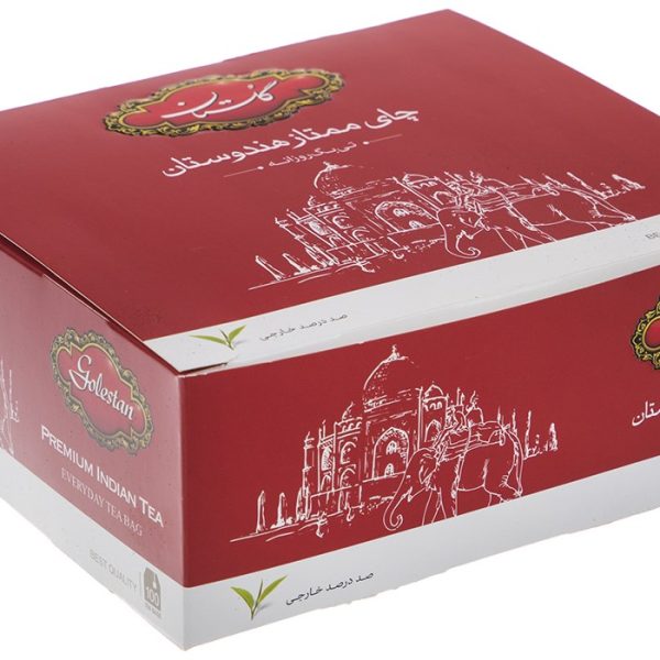 چای سیاه کیسه ای گلستان مدل ممتاز هندوستان بسته 100 عددی