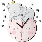 ساعت دیواری کودک باروچین مدل فیل و ماه کد C-114
