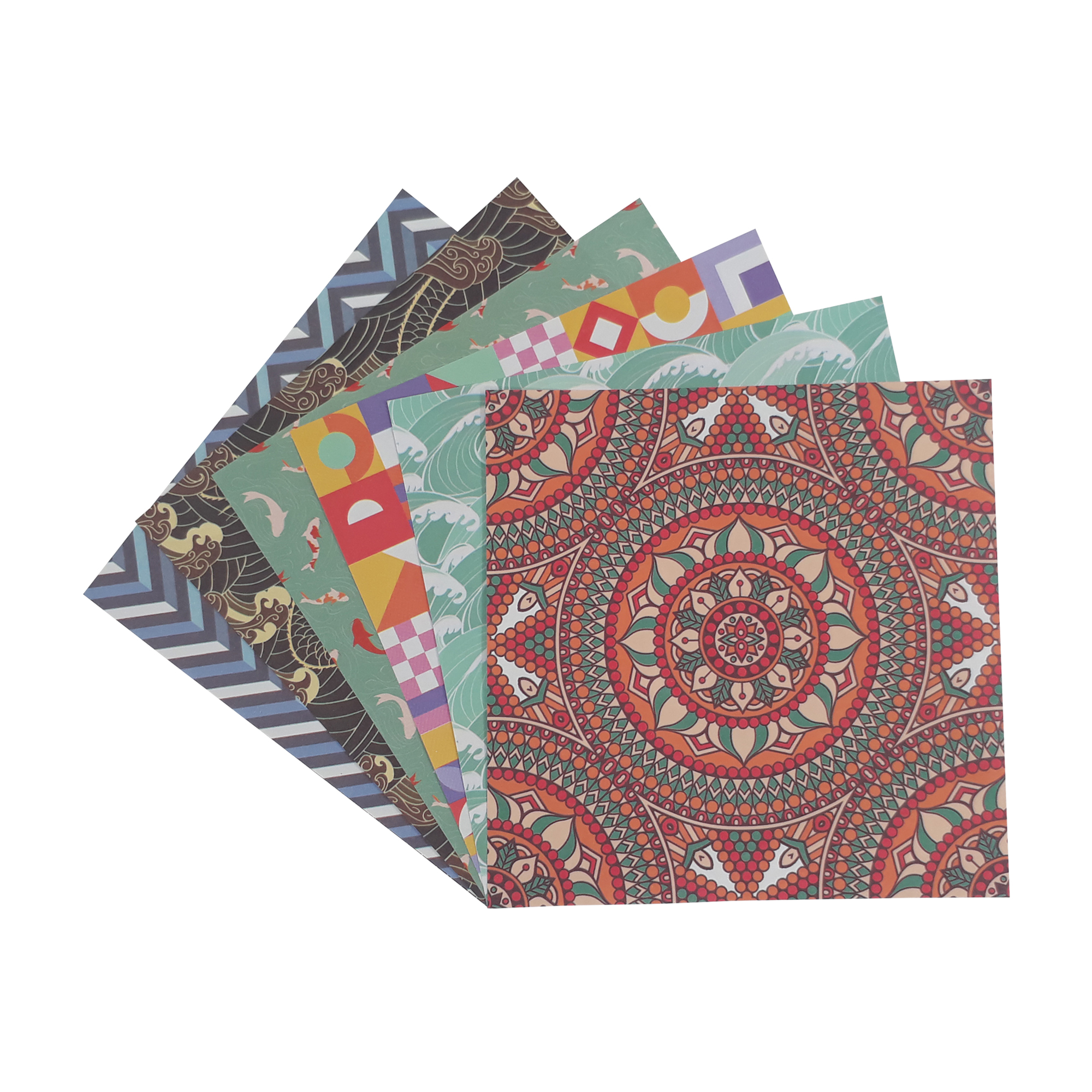 کاغذ اوریگامی مدل فانتزی کد OP-FAN بسته 48 عددی