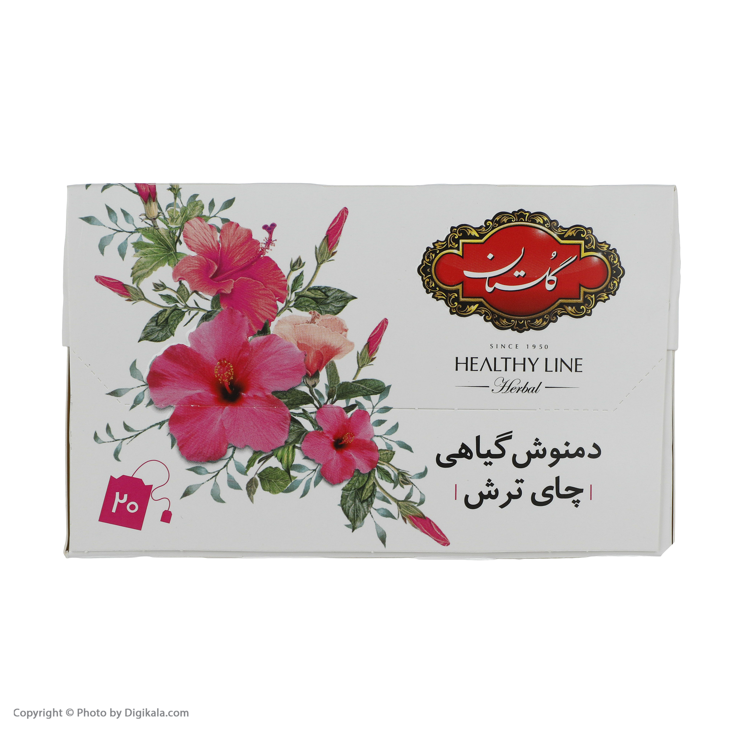 دمنوش کیسه ای چای ترش گلستان بسته 20 عددی